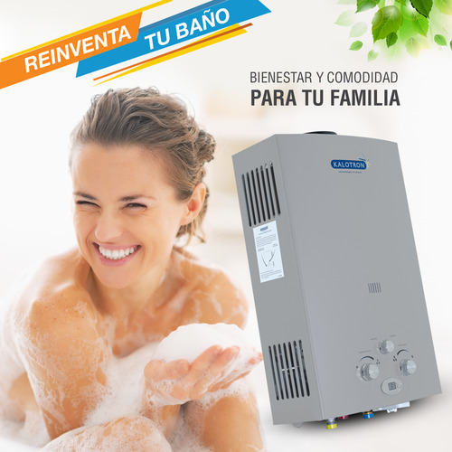 Calentador Instantaneo Gas Natural 7 Lts 1.5 Servicios Kalot Gris Oscuro Gn