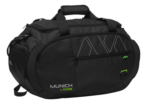 Bolso Deportivo Munich Tijuca Liviano Grande Reforzado Color Negro