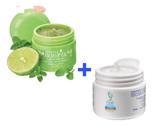 Crema Exfoliante + Crema Hidratante Para Pies Menta Y Limón Limón