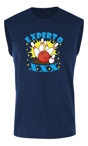 Playera Sin Mangas Estampado Experto En Boliche Xxx Chuza