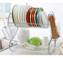 Comprar Secadores De Platos Tazas Cubiertos Vasos Vajillas Con Bandeja Productos De Limpieza Multifuncional Multiuso Organizadores 2 Niveles Cocinas Lavaderos Escurridores De Seca Platos Escurre Platos