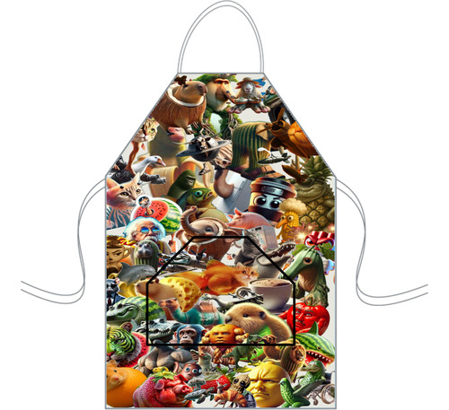 Delantal Cocina Mediano Para Niños Mini Chef Personalizado Brainrot 6 Personalizado