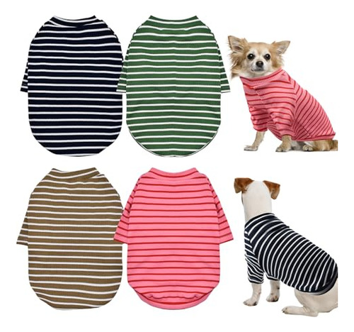 Paq 4 Camisetas A Rayas Para Perros Ropa Para Perros Con Dis