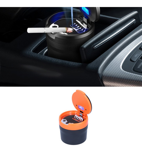 Contenedor De Cenicero Para Automóvil Luz Led Azul Sin Humo