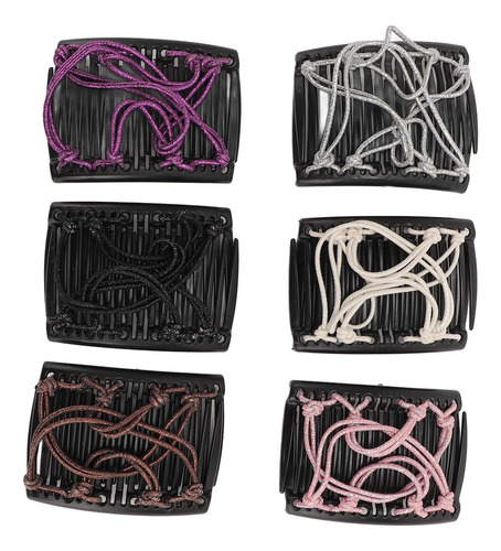 Pack De 6 Peinetas Elásticas Con Doble Clip Para Mujer