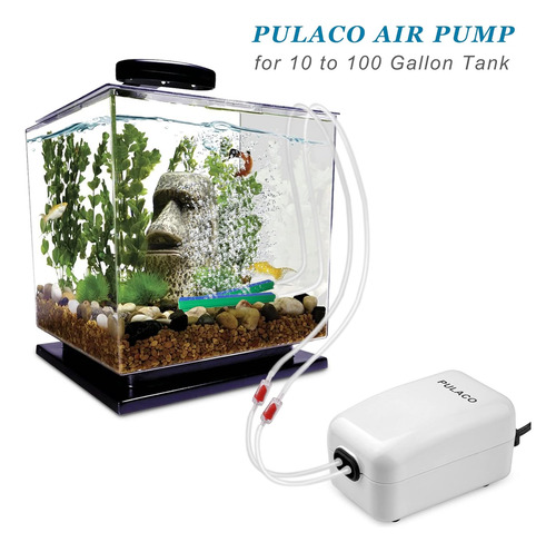 Bomba Aire Acuario Eléctrica Silenciosa Cable Doble Salida