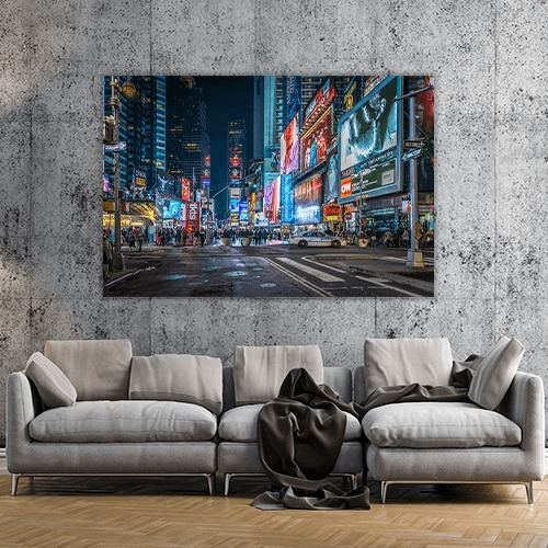 Cuadro Decorativo Nueva York Canvas Times Square Iluminado
