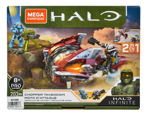 Mega Construx Halo Chopper Takedown 203pz Mattel