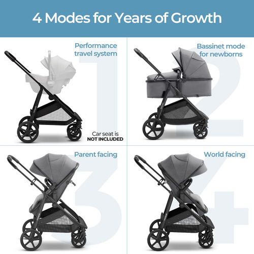 Cochecito De Bebé 2 En 1 Convertible Modo Moisés Plegable
