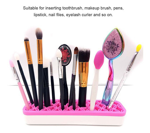 Imagen 2 de 9 de Soporte Para Brochas De Maquillaje, Organizador De Cosmético