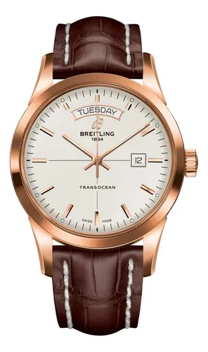 Breitling Reloj Para Hombre Transocean Day Date De Oro Rosa
