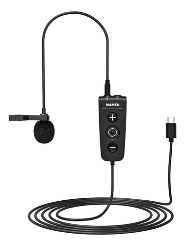 Micrófono cambiador de voz Mamen Mic-LS01, micrófono con clip y color negro