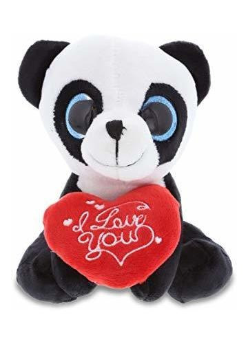 Dollibu I Love You Plush Espumoso Oso Panda De Ojos R62b3