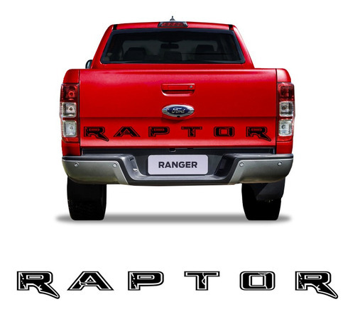 Faixa Traseira Ranger Raptor 2020/ Adesivo Corroído Preto
