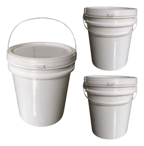 Balde 5l De Alimento Com Tampa 3 Pçs
