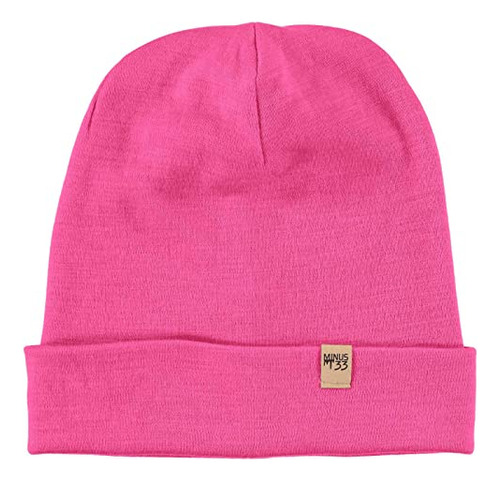 Gorro Minus33 Ridge Cuff, 100% Lana Merino, Color Rosa Inten