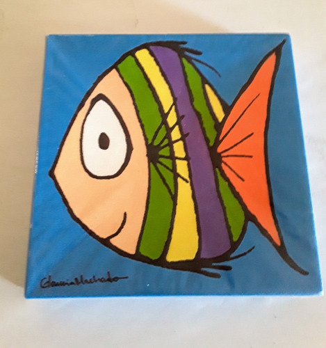 Cuadro Infantil Pintado A Mano (20cm X 20cm)