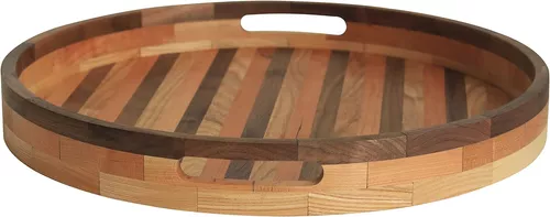 Bandeja de madera redonda extra grande / Cerezo / Mesa de centro