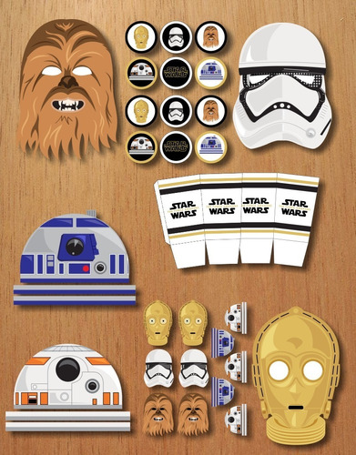 Kit Imprimible - Photo Booth Star Wars - Props Fiesta 