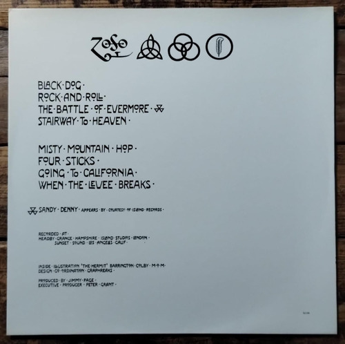 Led Zeppelin Iv Vinilo Lp Brasil 1988 Insert (Usado)