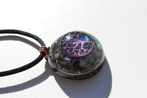 Orgonite Arbol De La Vida Lila Colgante Cuarzo Y Aluminio Lila