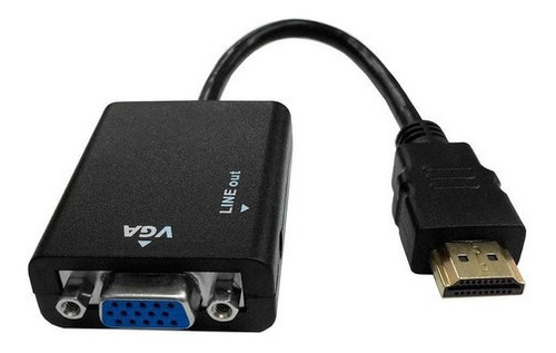 Imagem 2 de 3 de Cabo Adaptador Conversor Hdmi Para Vga Com Saída P2 De Áudio