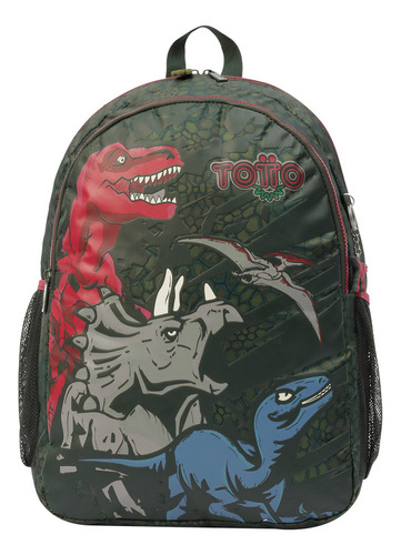 Mochila Para Niño Escolar Infantil Dino Saurio T-rex L-totto Color 3DIL