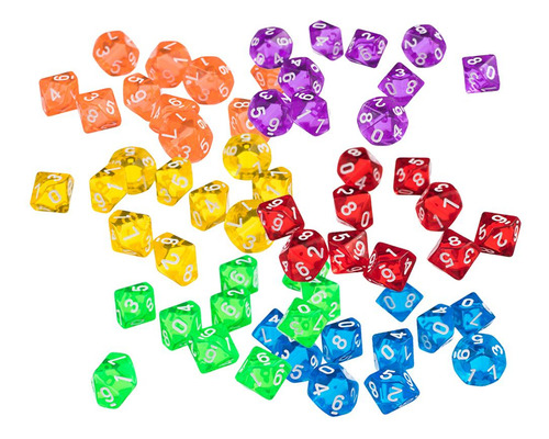 60 Piezas D10 Dados De Acrílico Caras De De S De Cartas