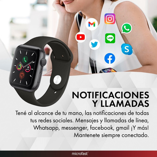 Smartwatch Reloj Cardio Presión Deportivo Notificaciones 1.5