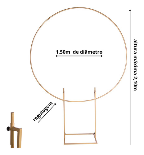 Arco Suporte Redondo P/ Painel 1,50 Enfeite
