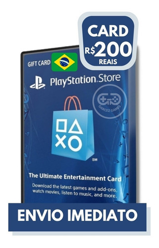 Imagem 1 de 2 de Cartão Card Playstation Store 200 Reais Psn Plus Ps4 Ps5 Br
