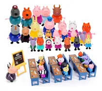Comprar Lazhu Conjunto De 34 Muñecas  Y Peppa Pig Familia Muñecas