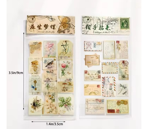 Paquete De 4 Sets De Pegatinas 2 Hojas C/u Scrapbook Journal