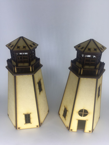 Imagen 6 de 7 de Souvenir Nautico Faro Fibrofacil 25cm Mdf Candybar