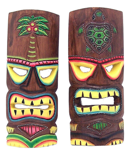 Wowser Máscaras Tiki De Palmera Y Tortuga De Estilo Hawaian