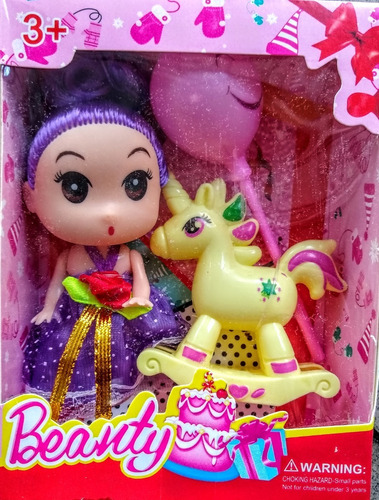 Muñeca Chica Con Caballito Mecedor Oferta Palermo