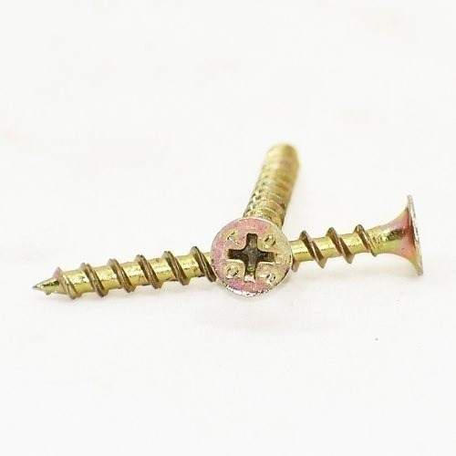 Imagen 5 de 10 de Tornillo Fix Turbo Aguja Zincado Oro 5x50 X 50 U Madera
