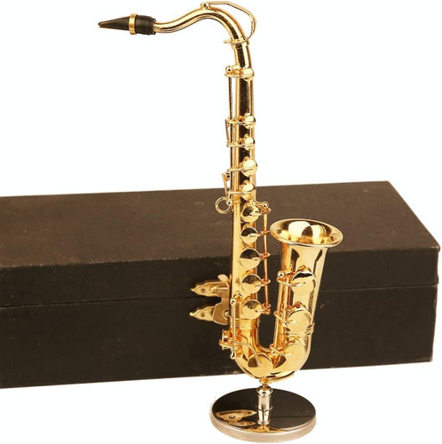 Dselvgvu Saxofón En Miniatura De Cobre Con Soporte Y E...