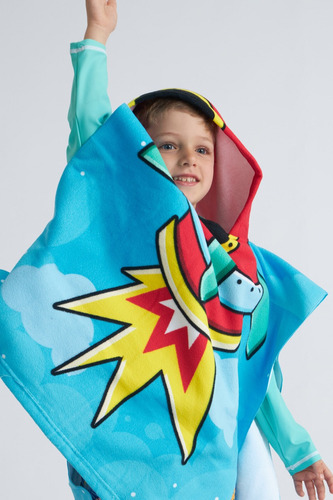 Toalla Poncho Para Niños Motor Oil