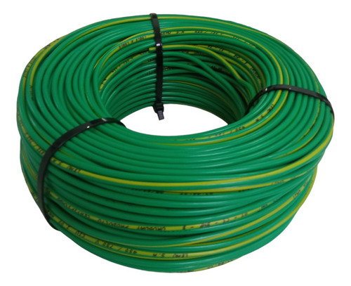 Cable Unifilar 2mm Tierra (verde Y Amarillo) Rollo 100mts.
