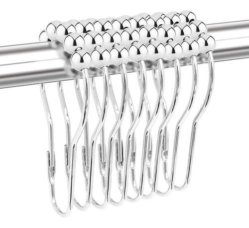 Ganchos De Cortina De Ducha Para Baño, 12 Anillos De Cortina
