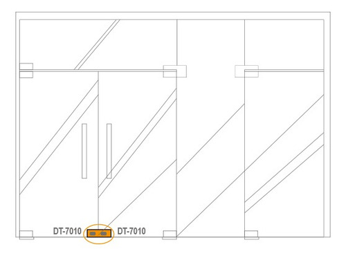 Imagen 2 de 3 de Herraje Inf Con Cerradura Puerta Vidriada Dt-7010 Scanavini