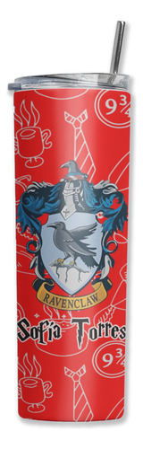 Termo Skinny Harry Portter Nombre Personalizado Ravenclaw Rojo