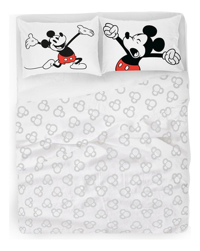 Juego De Sábanas Queen Disney Mickey Classic White 