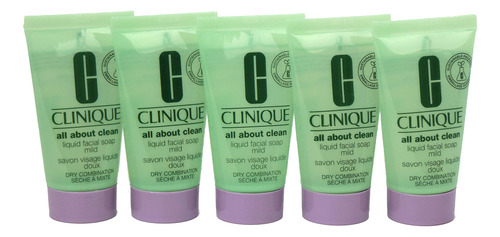 Paquete De 5 X Clinique All About Clean Jabón Facial Líqu.