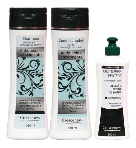 Imagem 1 de 4 de Kit Com Shampoo, Condicionador E Creme De Pentear Antiqueda