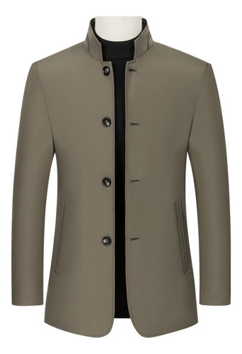 Blazer De Negocios Informal Con Cuello Alto Para Hombre