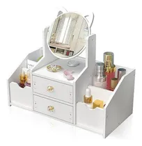 Comprar Organizador De Maquillaje Cosméticos Joyas Con Espejo Madera