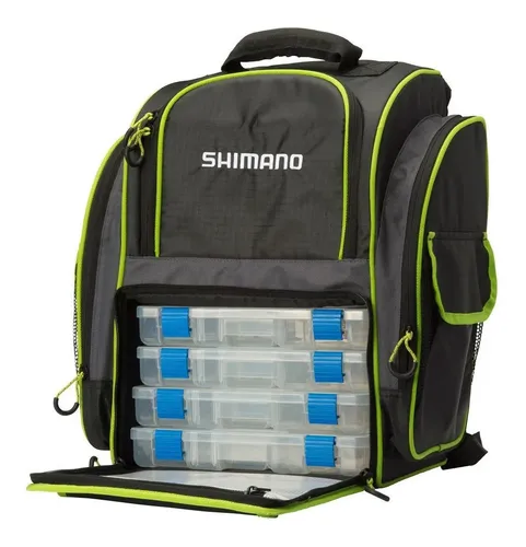 Bolso Mochila De Pesca Shimano Backpack Boxes Con 4 Cajas