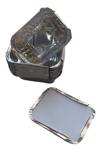 Pack 25 Envases Desechables De Aluminio 12×9×4cm 